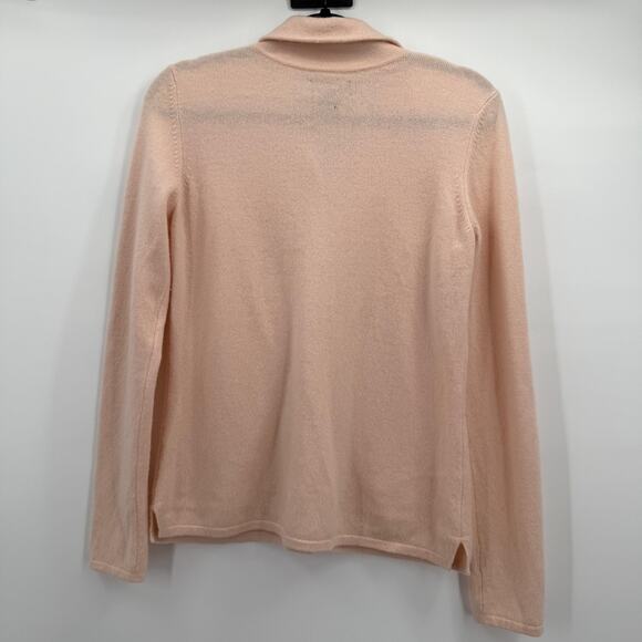 Sutton Studio Cardigan Sweater Womens Medium Pink 100% Cashmere Button Front - Picture 5 of 11